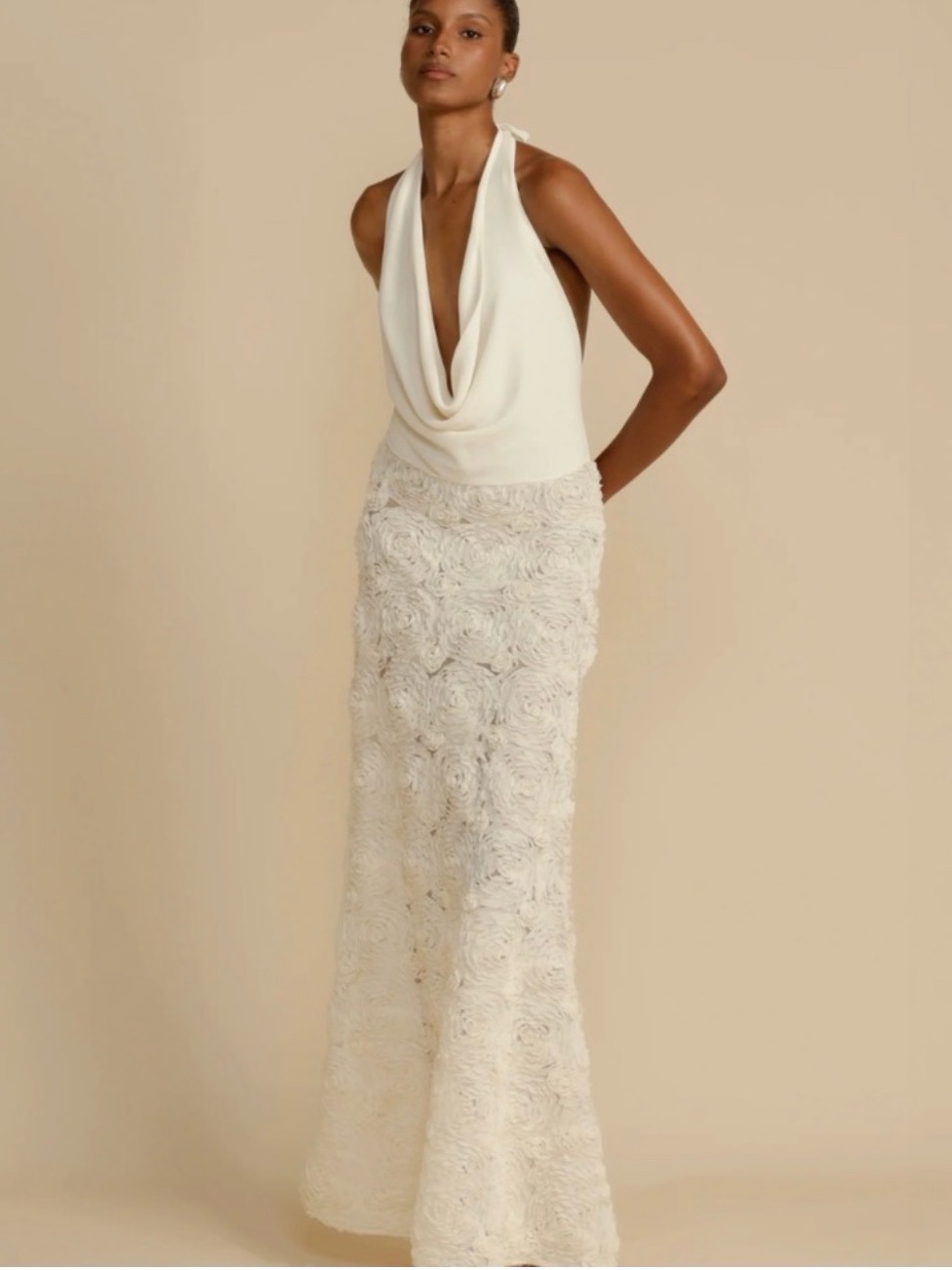 Arcina Ori White Floral Appliqu Dress